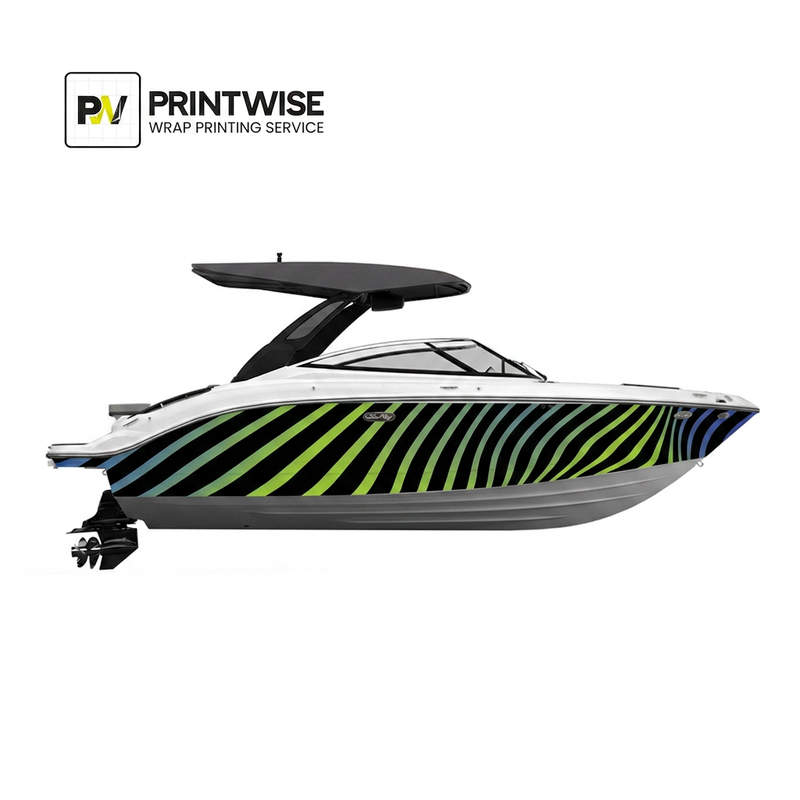 Neon Wave Gradient - Avery Dennison 1105 Premium Boat Wrap