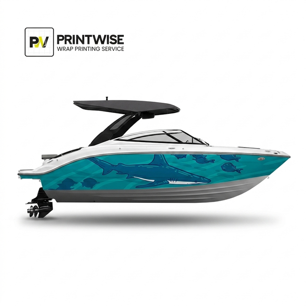 Ocean Shark Pattern - Avery Dennison 1105 Premium Boat Wrap