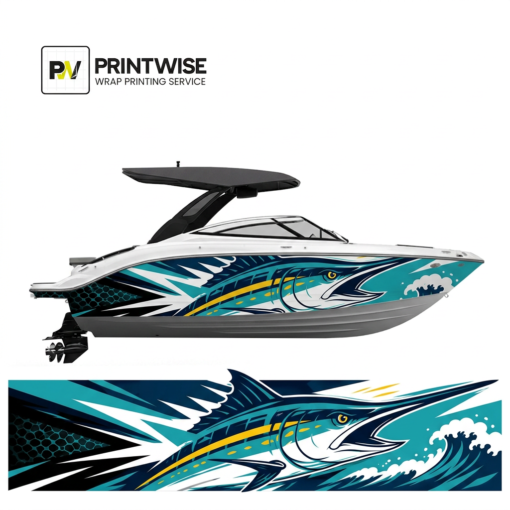Marlin Vector Illustration - Avery Dennison 1105 Premium Boat Wrap