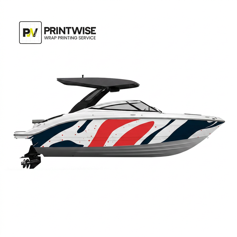 Organic Red Black Waves - Avery Dennison 1105 Premium Boat Wrap